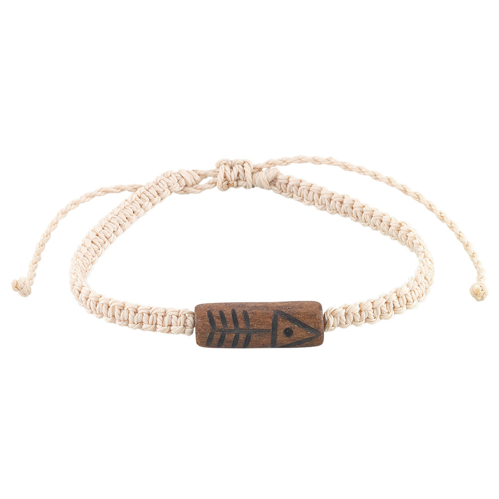 Macrame Wooded Fish Bracelet