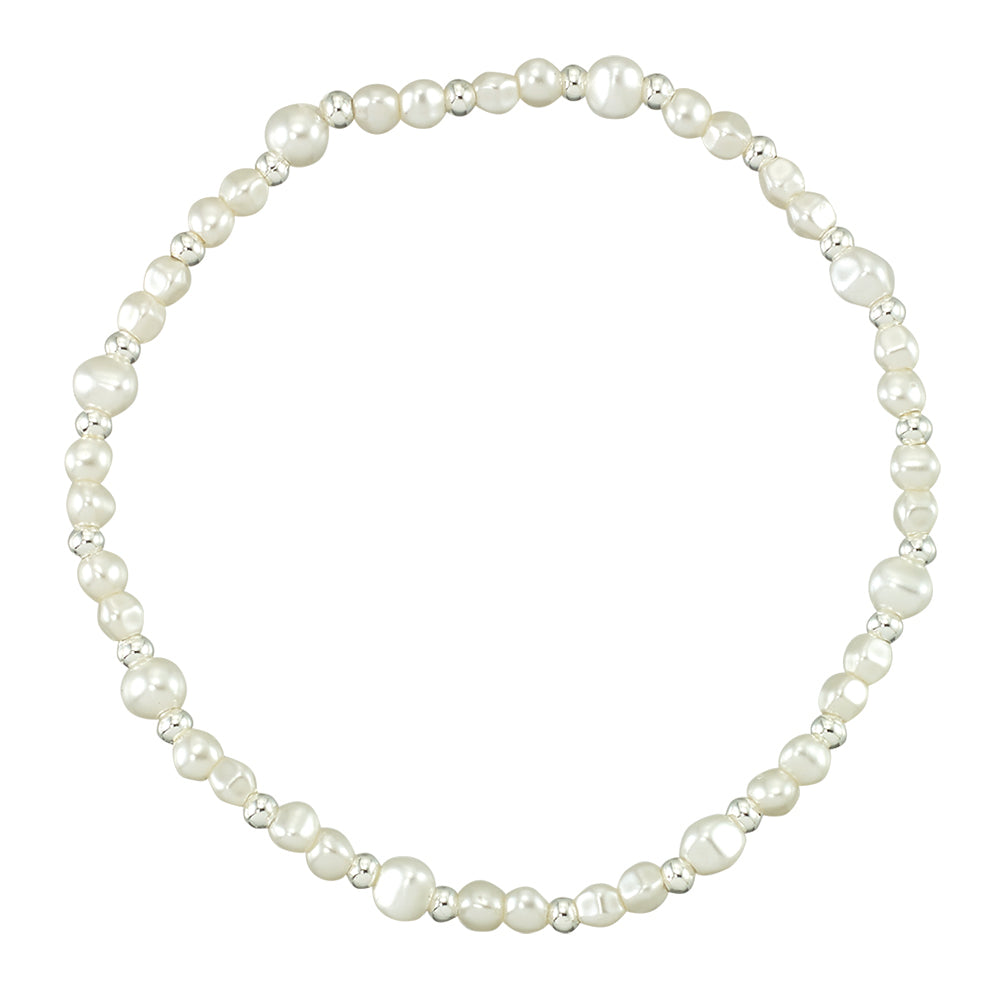 Faux Pearl Metal Bead Bracelet