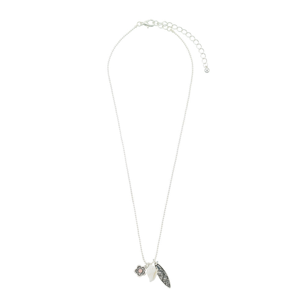 Flower, Surfboard, &amp; Shell Necklace