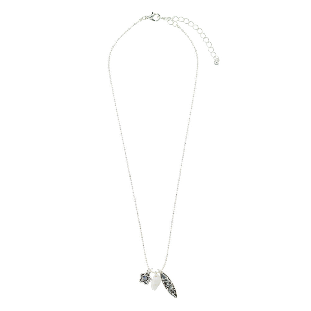 Flower, Surfboard, &amp; Shell Necklace