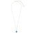 Silver Blue Cats Eye Turtle 16" Necklace