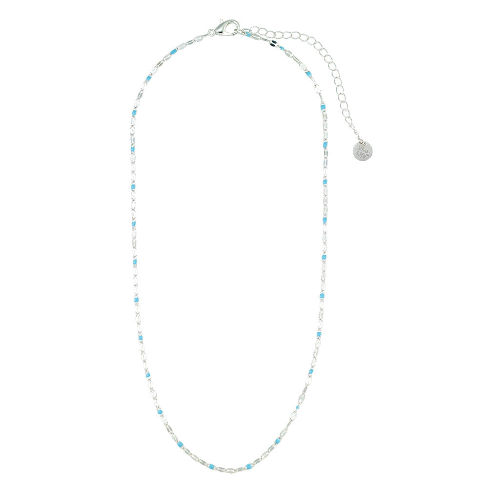 Dainty Enamel Metal 15" Necklace
