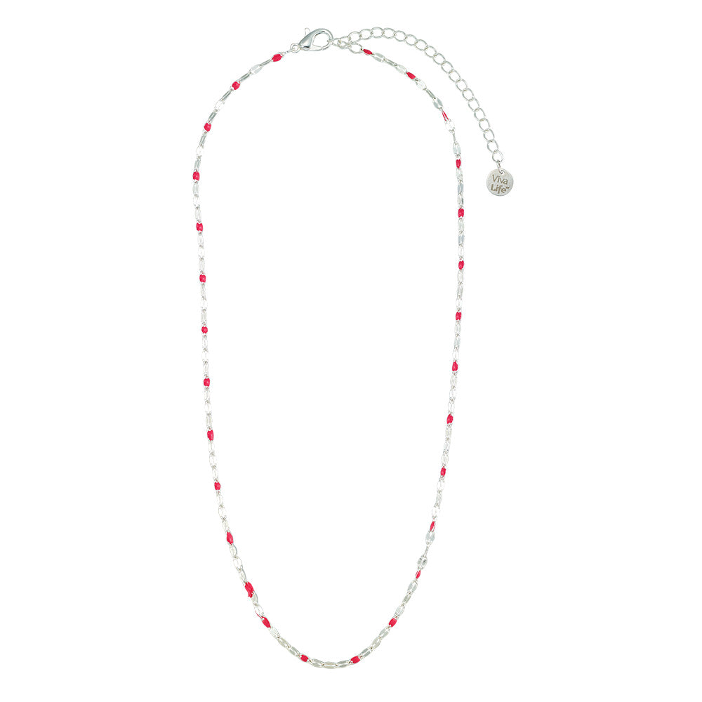 Dainty Enamel Metal 15" Necklace