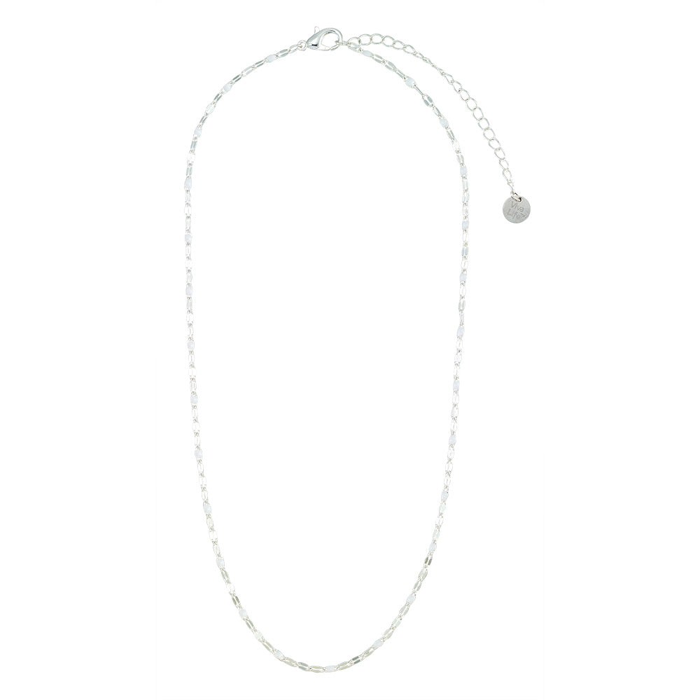 Dainty Enamel Metal 15" Necklace