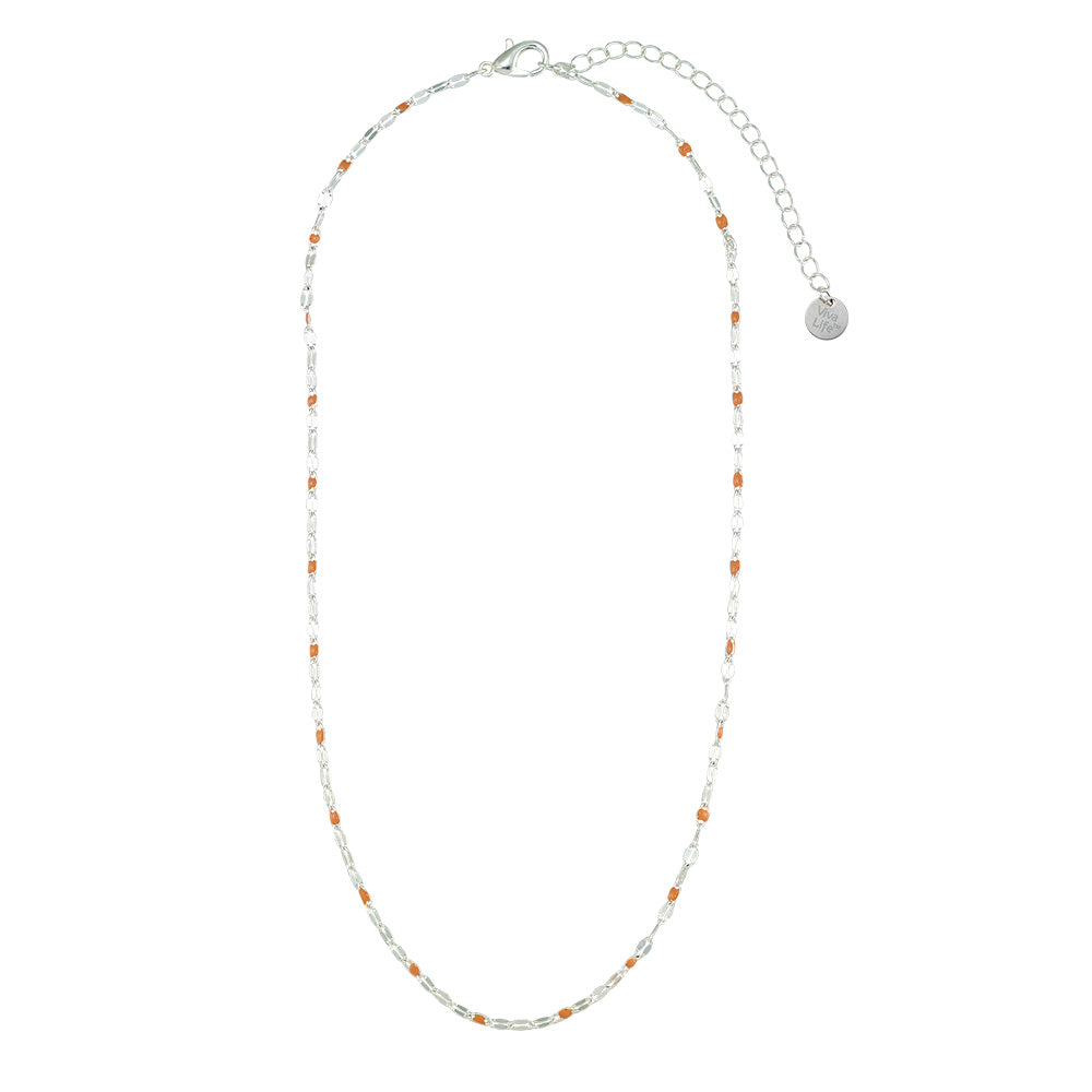 Dainty Enamel Metal 15" Necklace