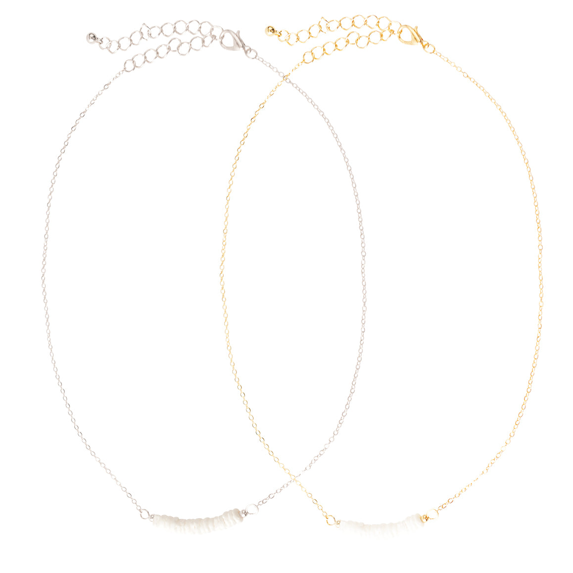 Round Cut Shell Chip 16&quot; Necklace
