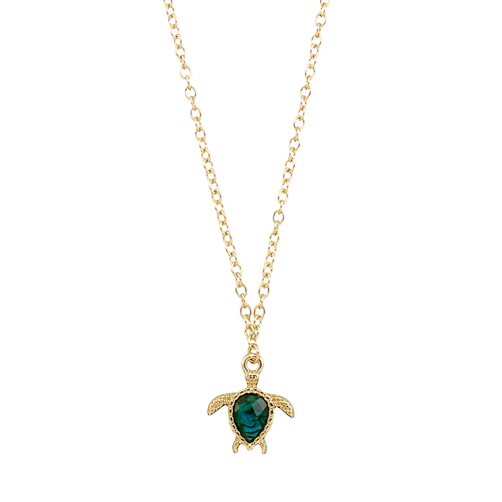 Gold Abalone Turtle 16" Necklace