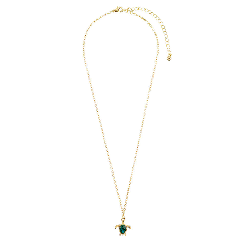 Gold Abalone Turtle 16" Necklace