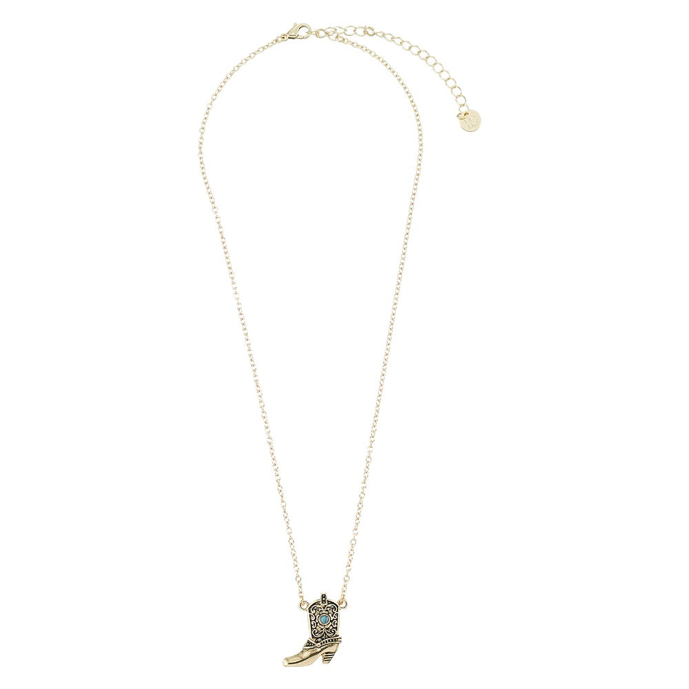 Cowboy Boot with Howlite 16&quot; Necklace