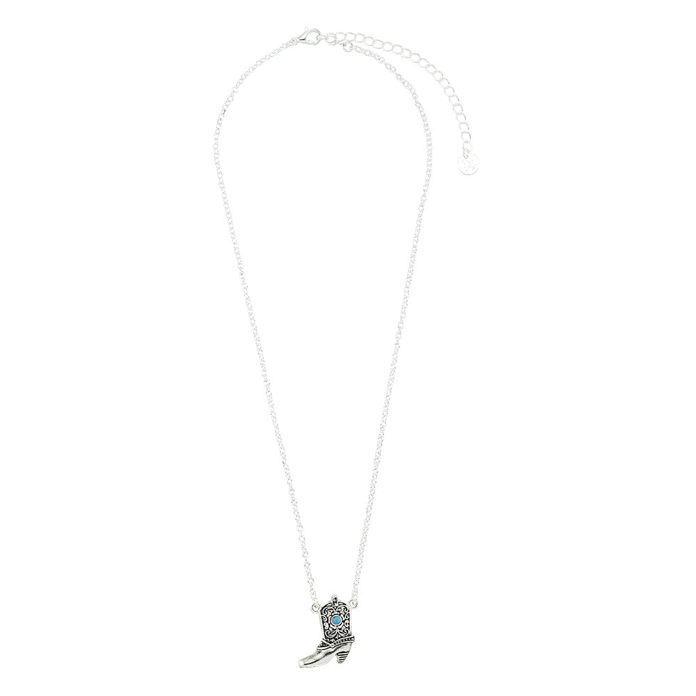 Cowboy Boot with Howlite 16&quot; Necklace
