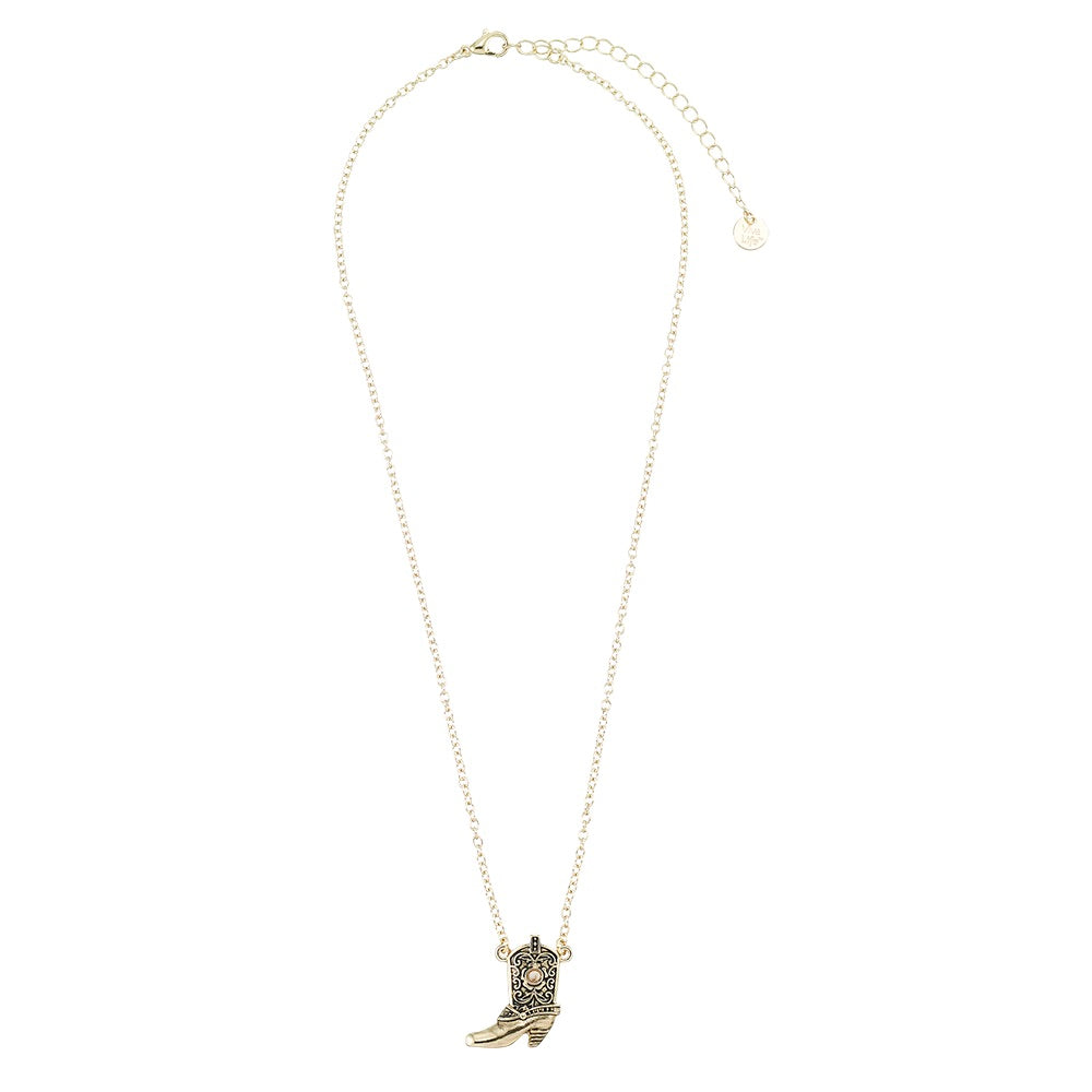 Cowboy Boot with Howlite 16&quot; Necklace
