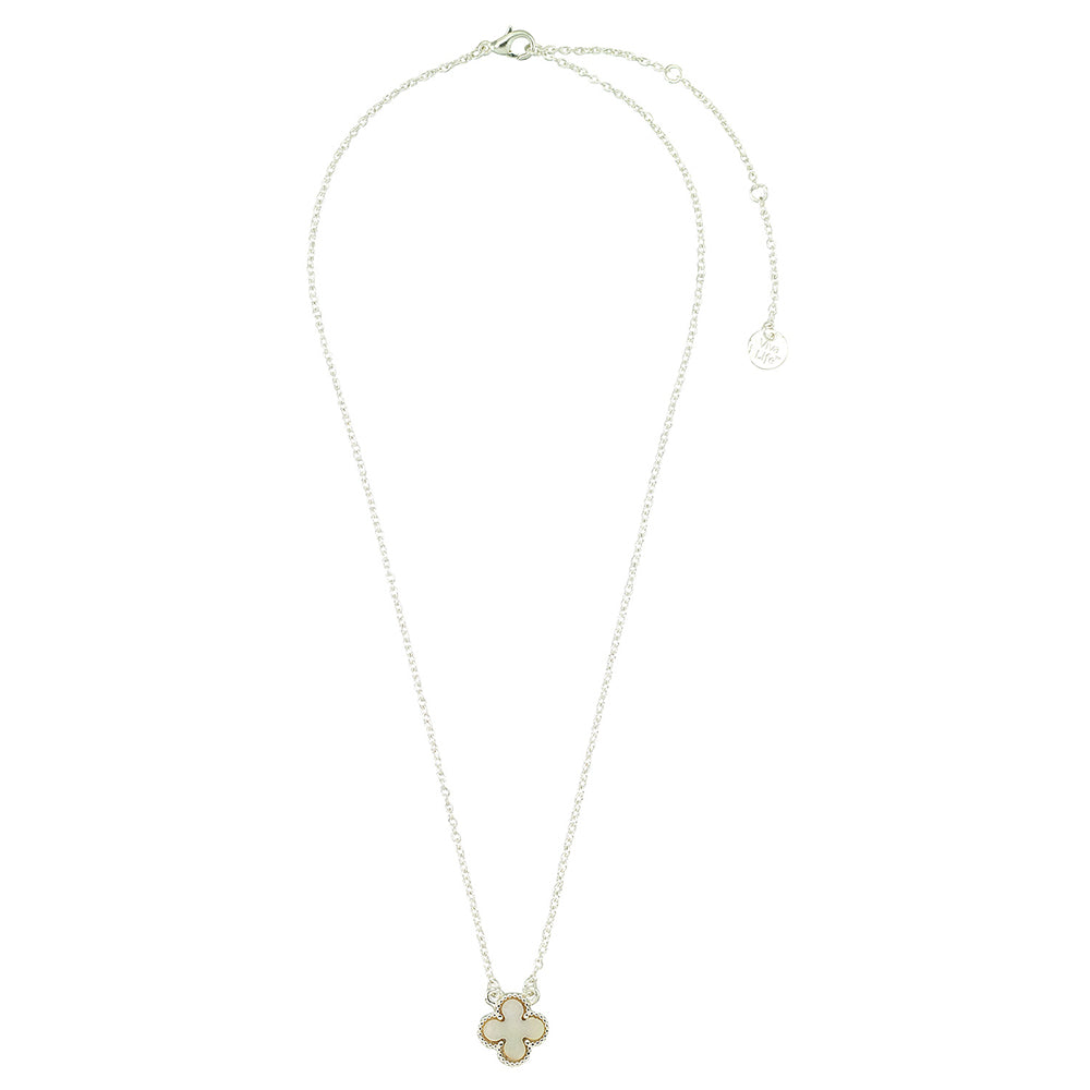 Mother of Pearl Clover 15" Necklace