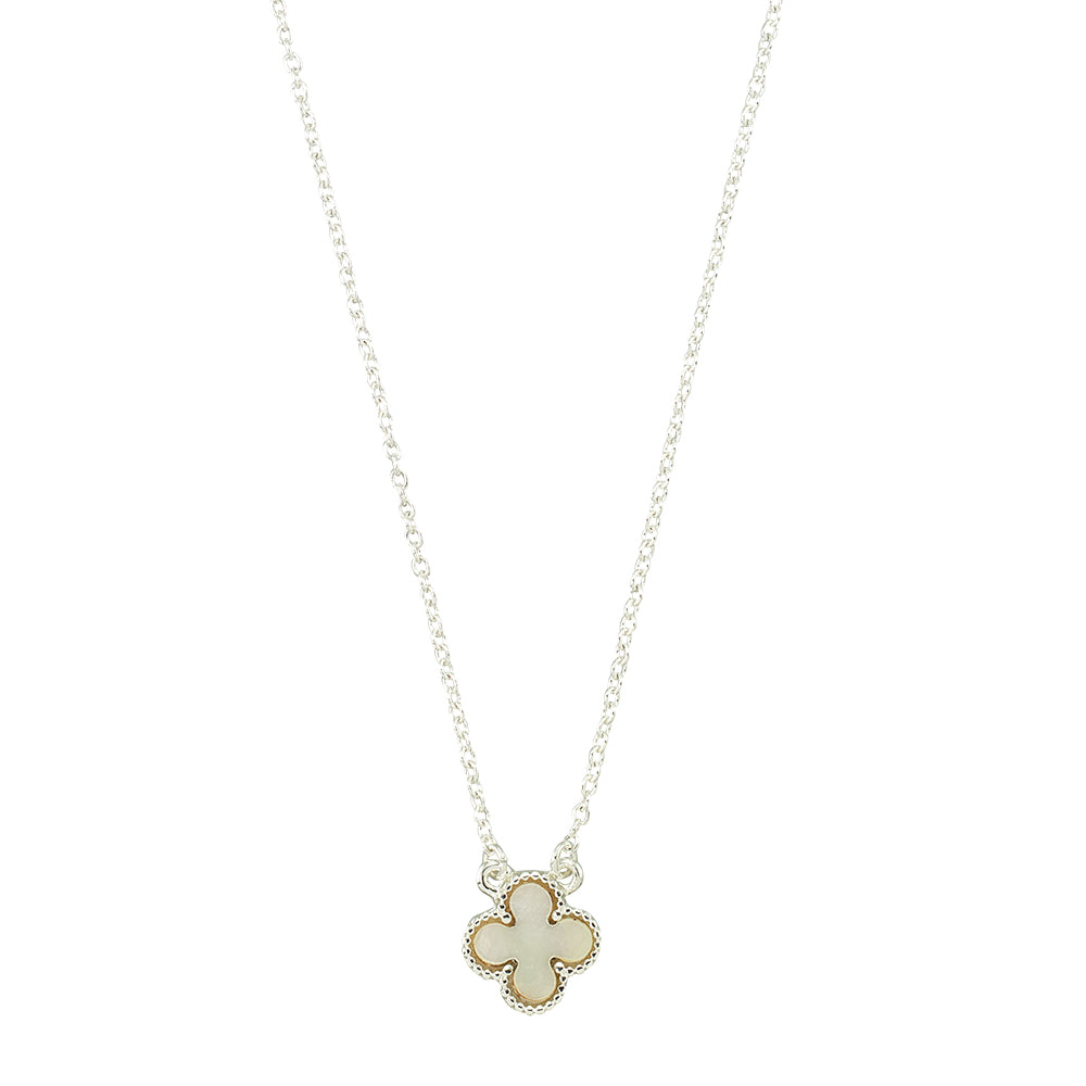 Mother of Pearl Clover 15" Necklace