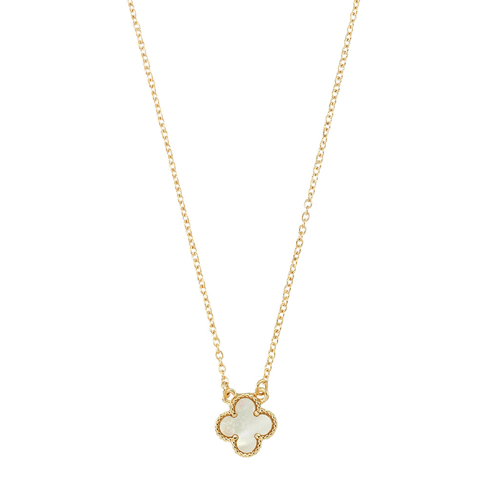 Mother of Pearl Clover 15" Necklace
