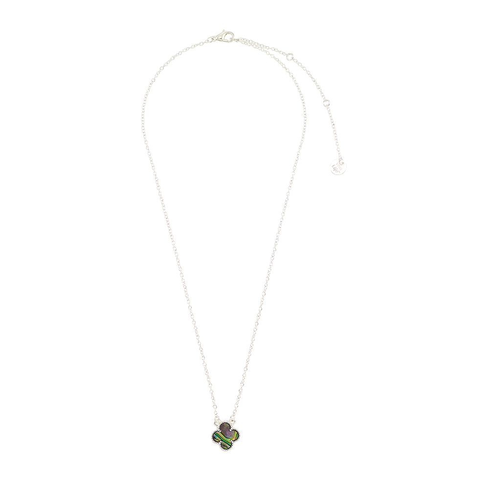 Blue Abalone Clover 15&quot; Necklace