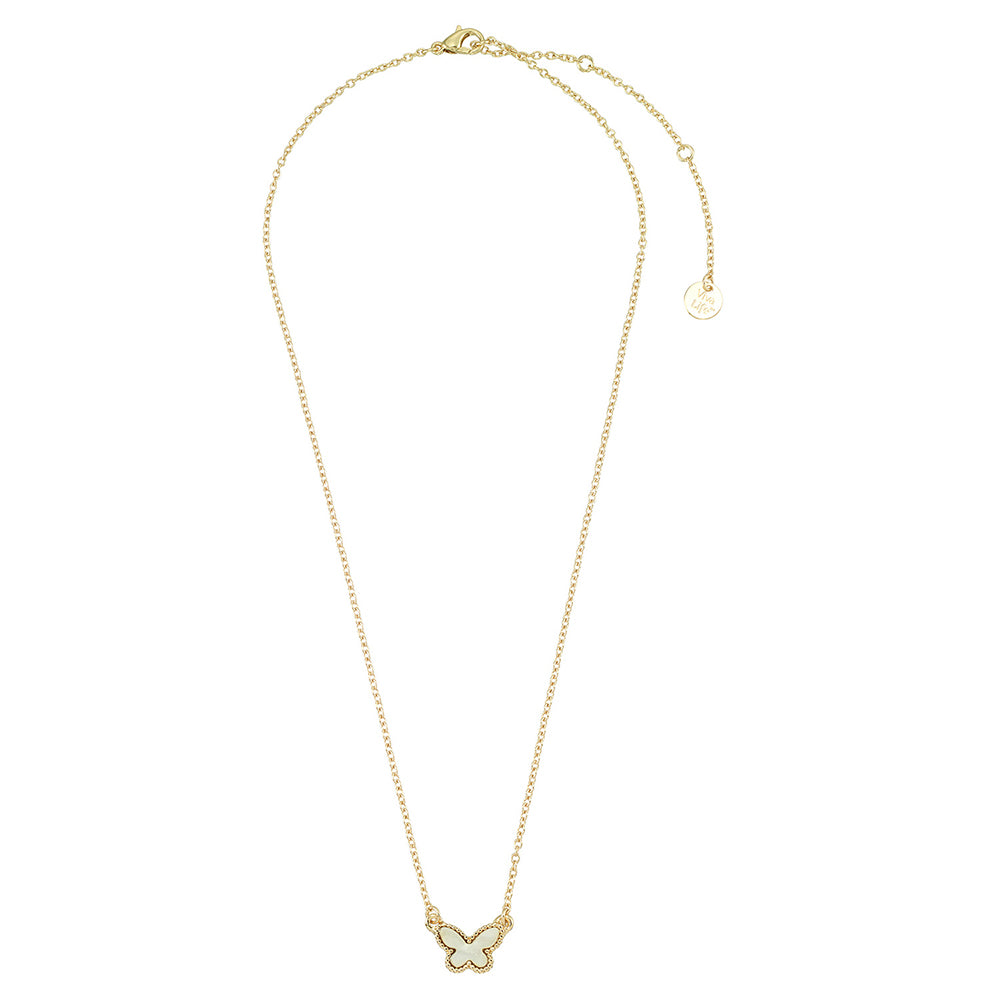 Mother of Pearl Butterfly 15" Necklace