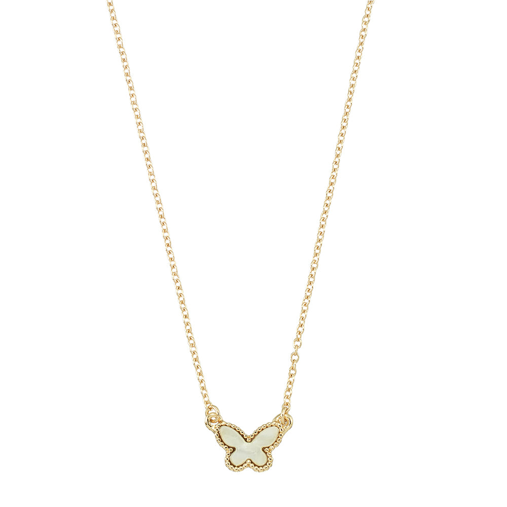 Mother of Pearl Butterfly 15" Necklace
