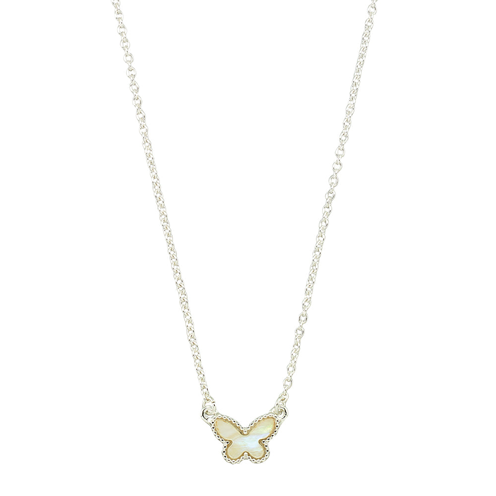 Mother of Pearl Butterfly 15" Necklace