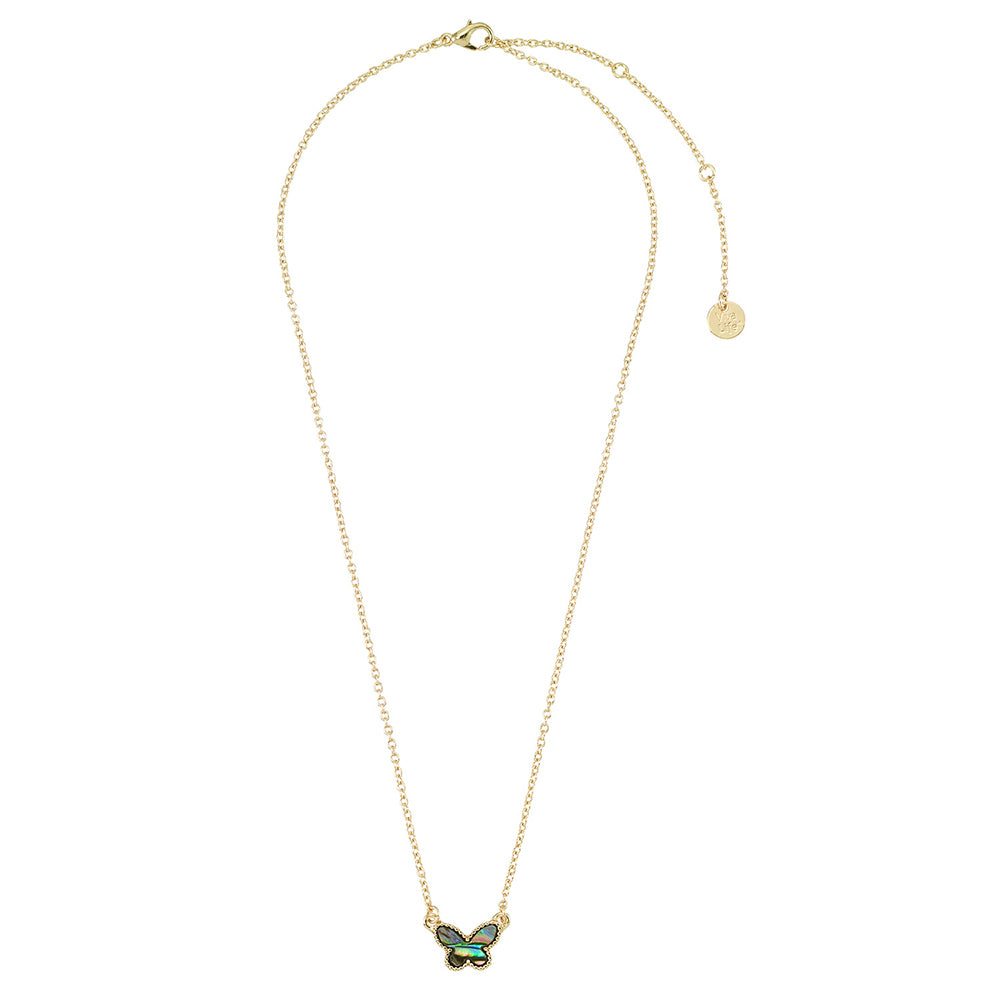 Abalone Butterfly 16&quot; Necklace