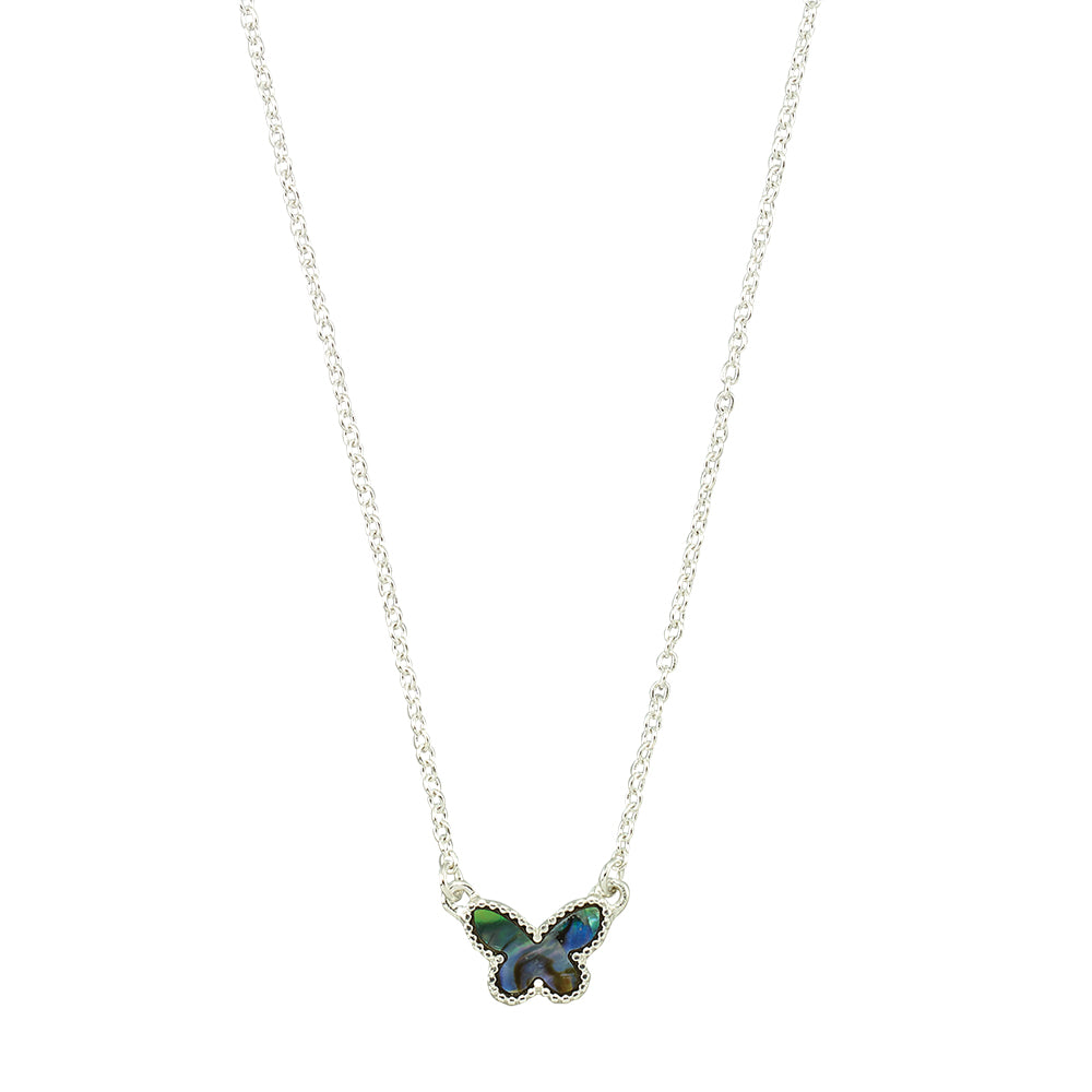 Abalone Butterfly 16" Necklace