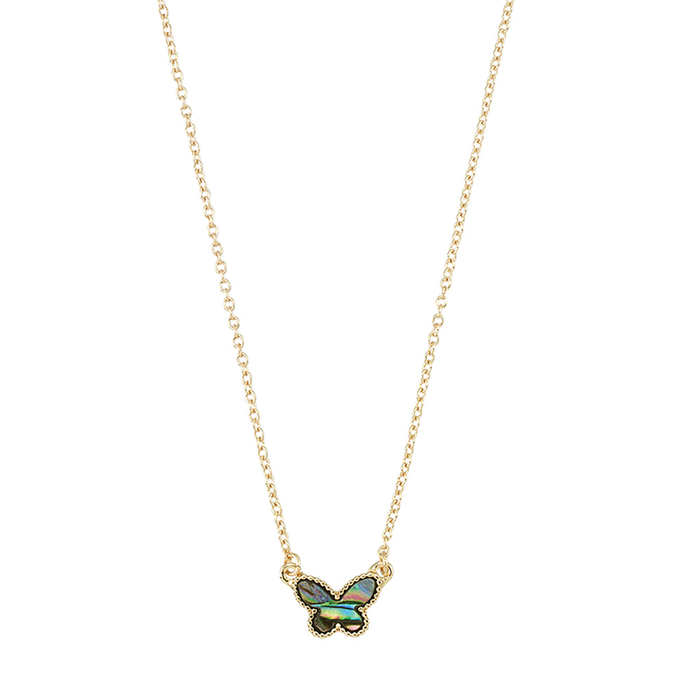 Abalone Butterfly 16" Necklace