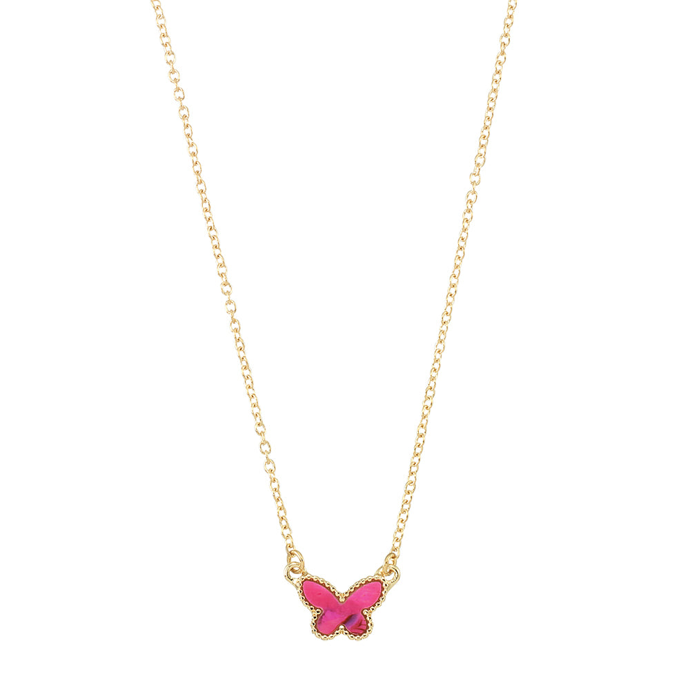 Abalone Butterfly 16" Necklace