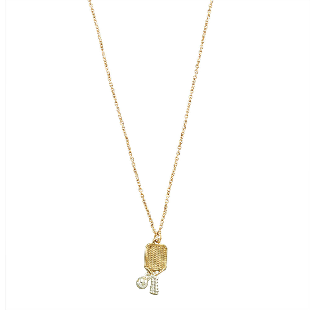 Mixed Metal Pickleball 16" Necklace