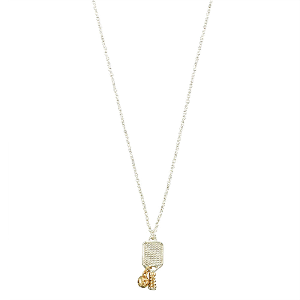 Mixed Metal Pickleball 16" Necklace