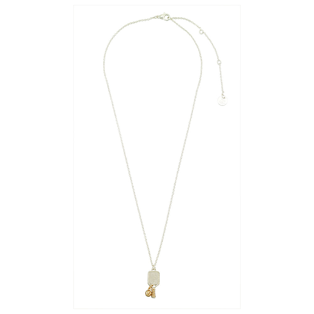 Mixed Metal Pickleball 16" Necklace
