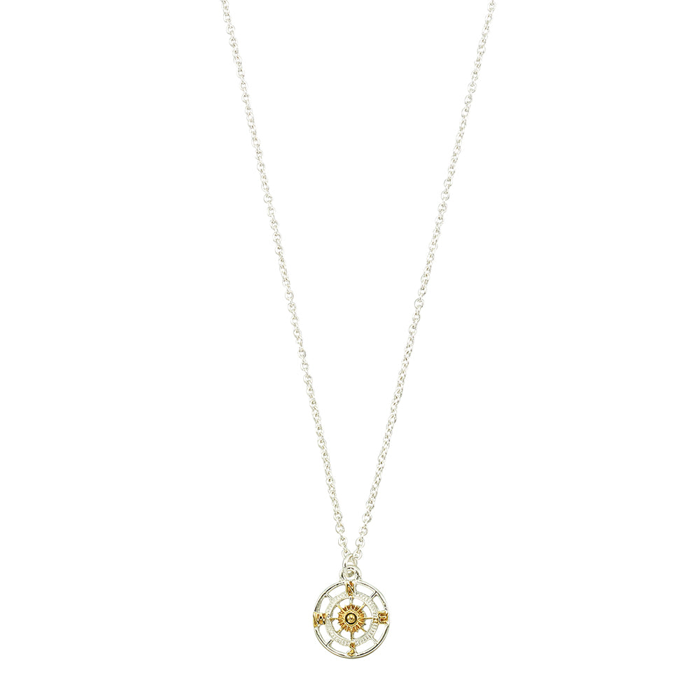 Two-Toned Compass 16" Necklace