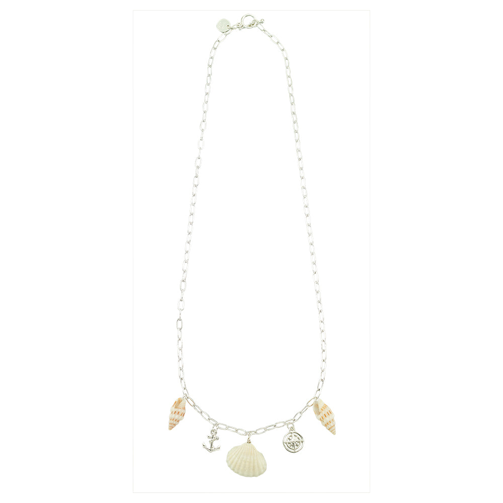 Anchor/Compass/Shell Charm 18" Necklace