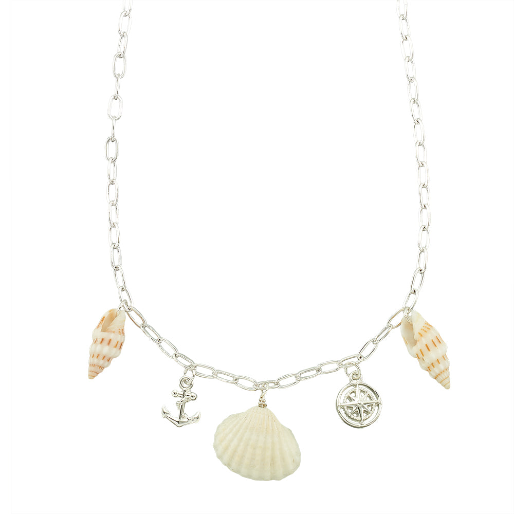 Anchor/Compass/Shell Charm 18" Necklace