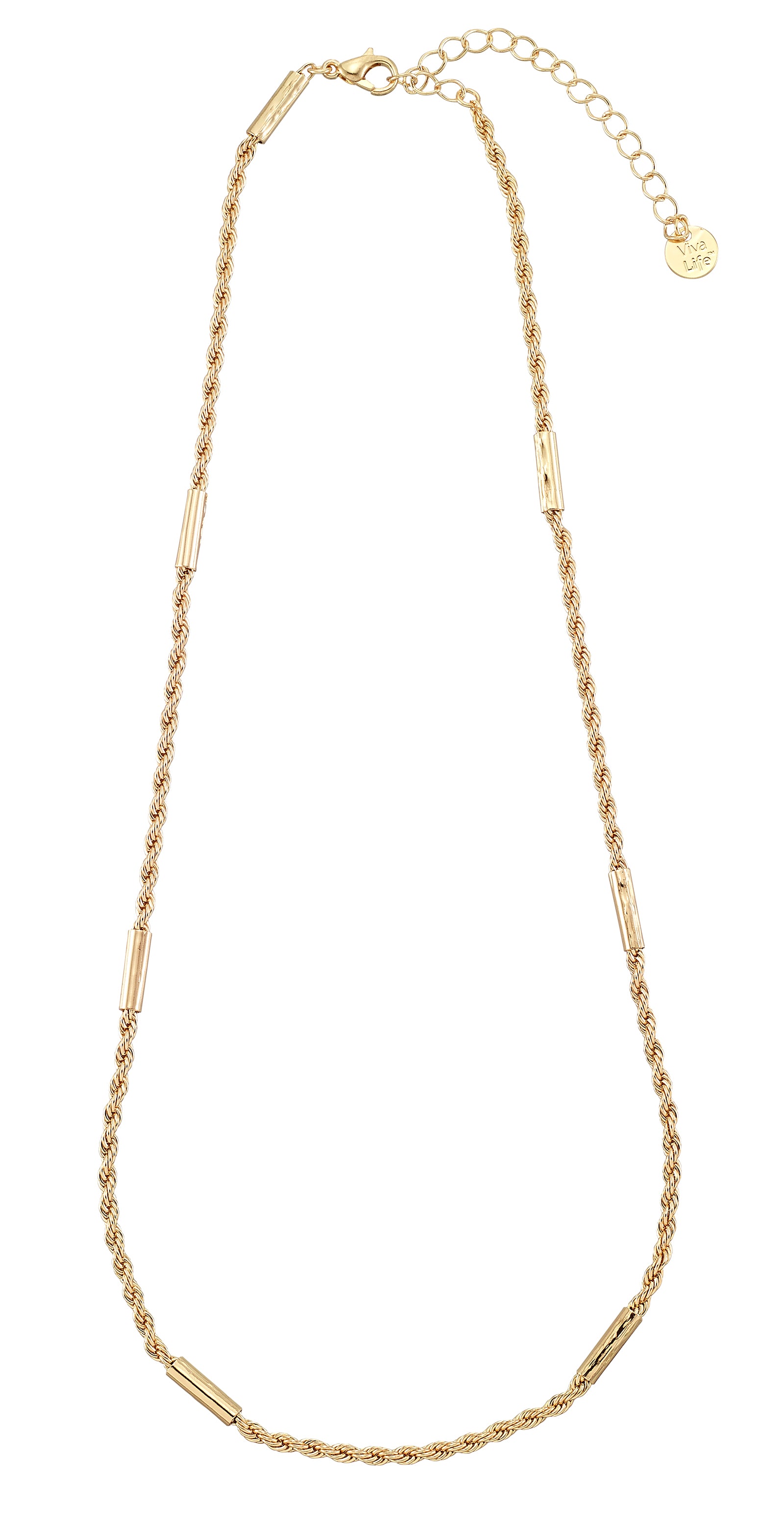 Rope Bar Metal Chain 15" Chain Necklace