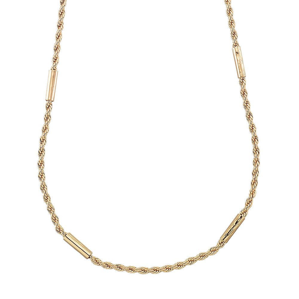 Rope Bar Metal Chain 15" Chain Necklace
