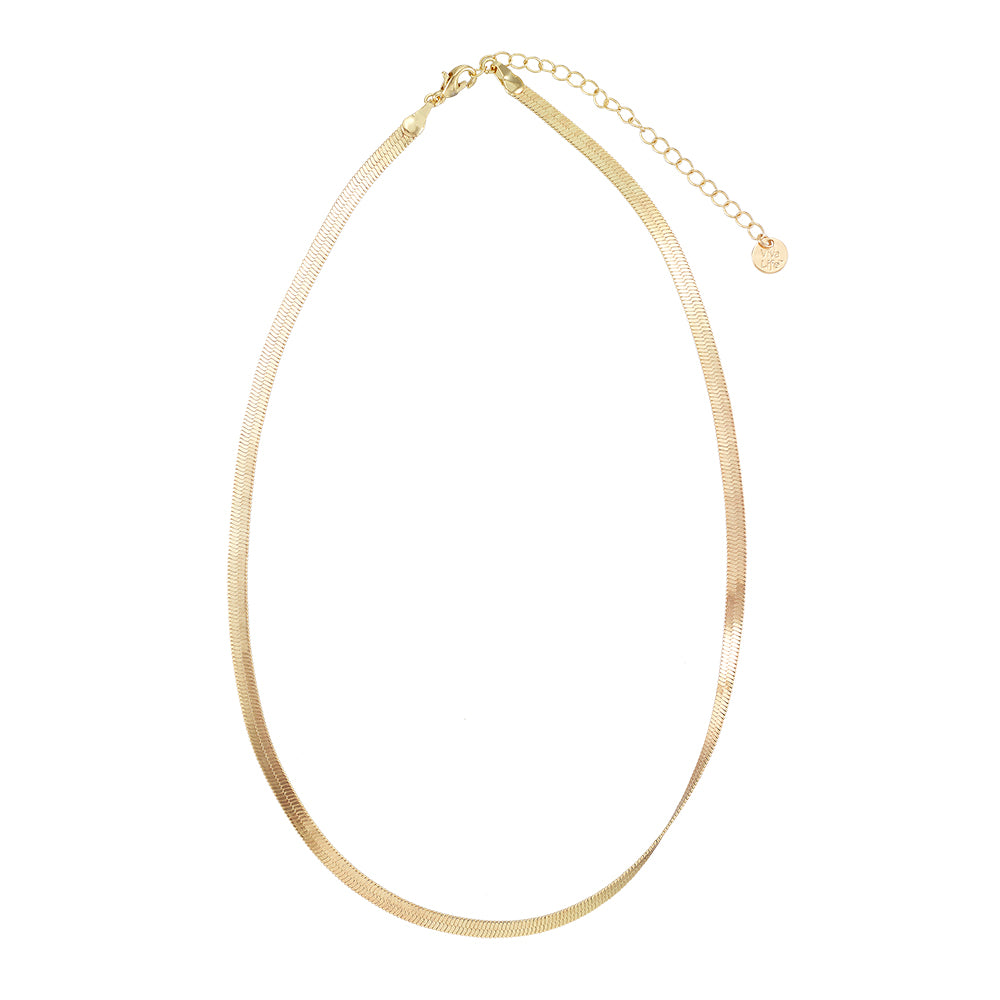 Herringbone Metal Chain 15" Necklace