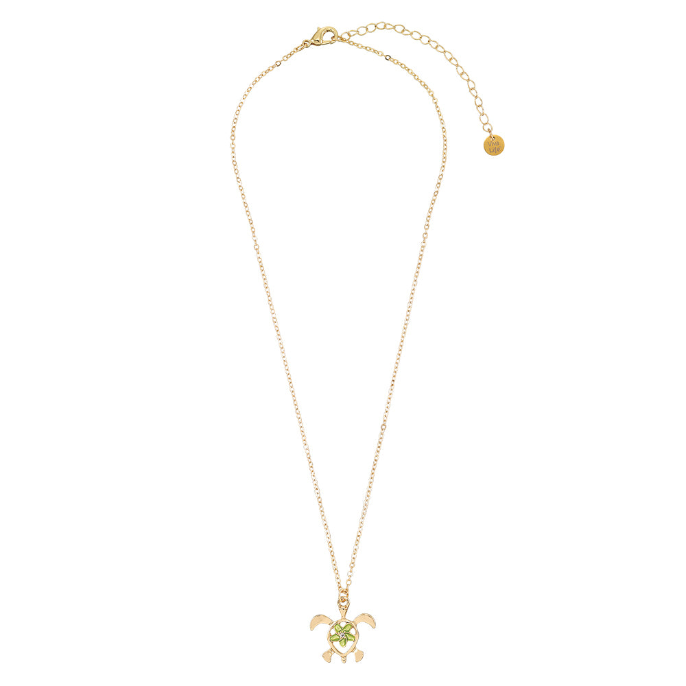 "Give Back" Turtle Hibiscus 16" Necklace