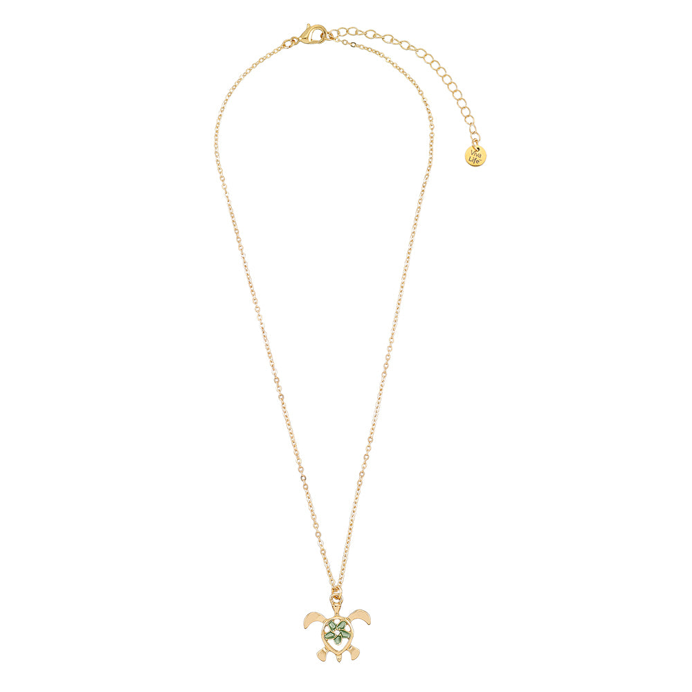 "Give Back" Turtle Hibiscus 16" Necklace