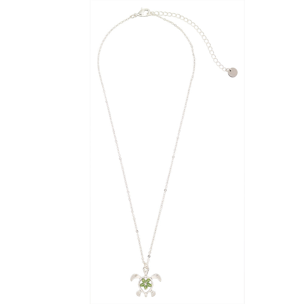 "Give Back" Turtle Hibiscus 16" Necklace