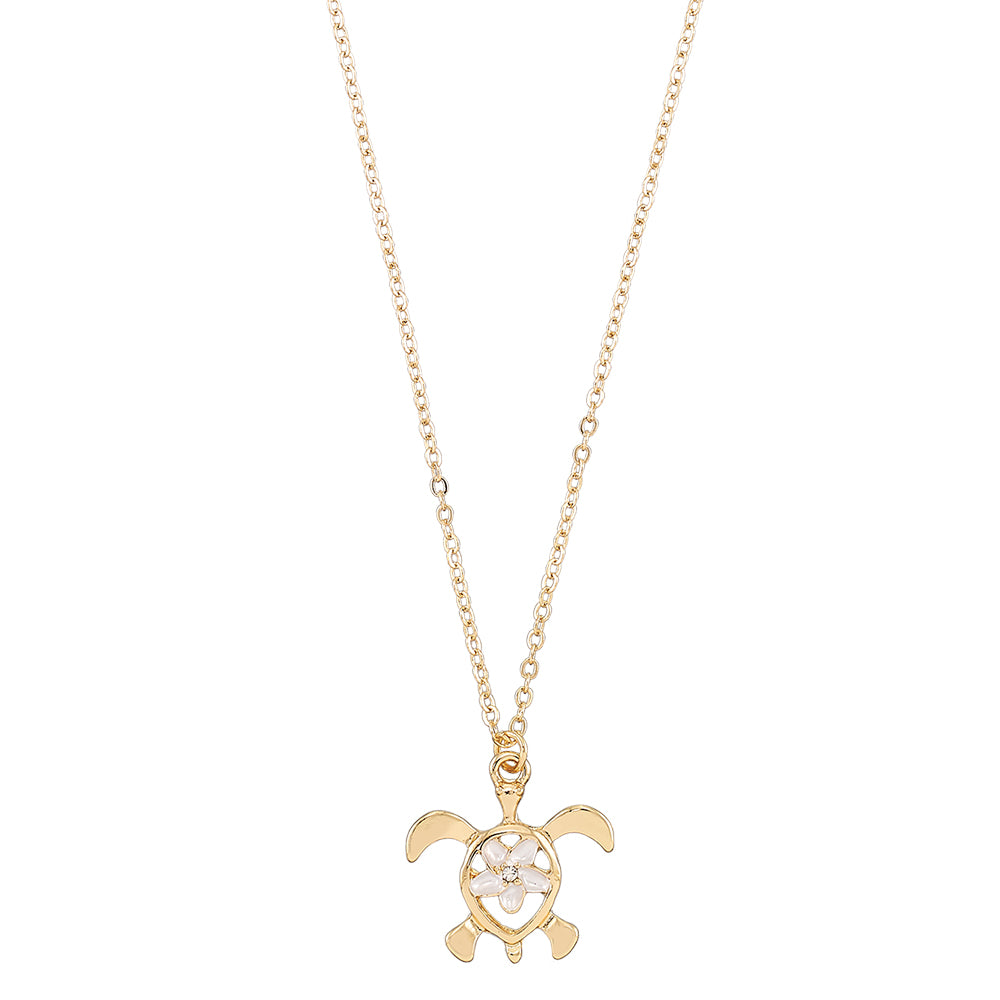 "Give Back" Turtle Hibiscus 16" Necklace