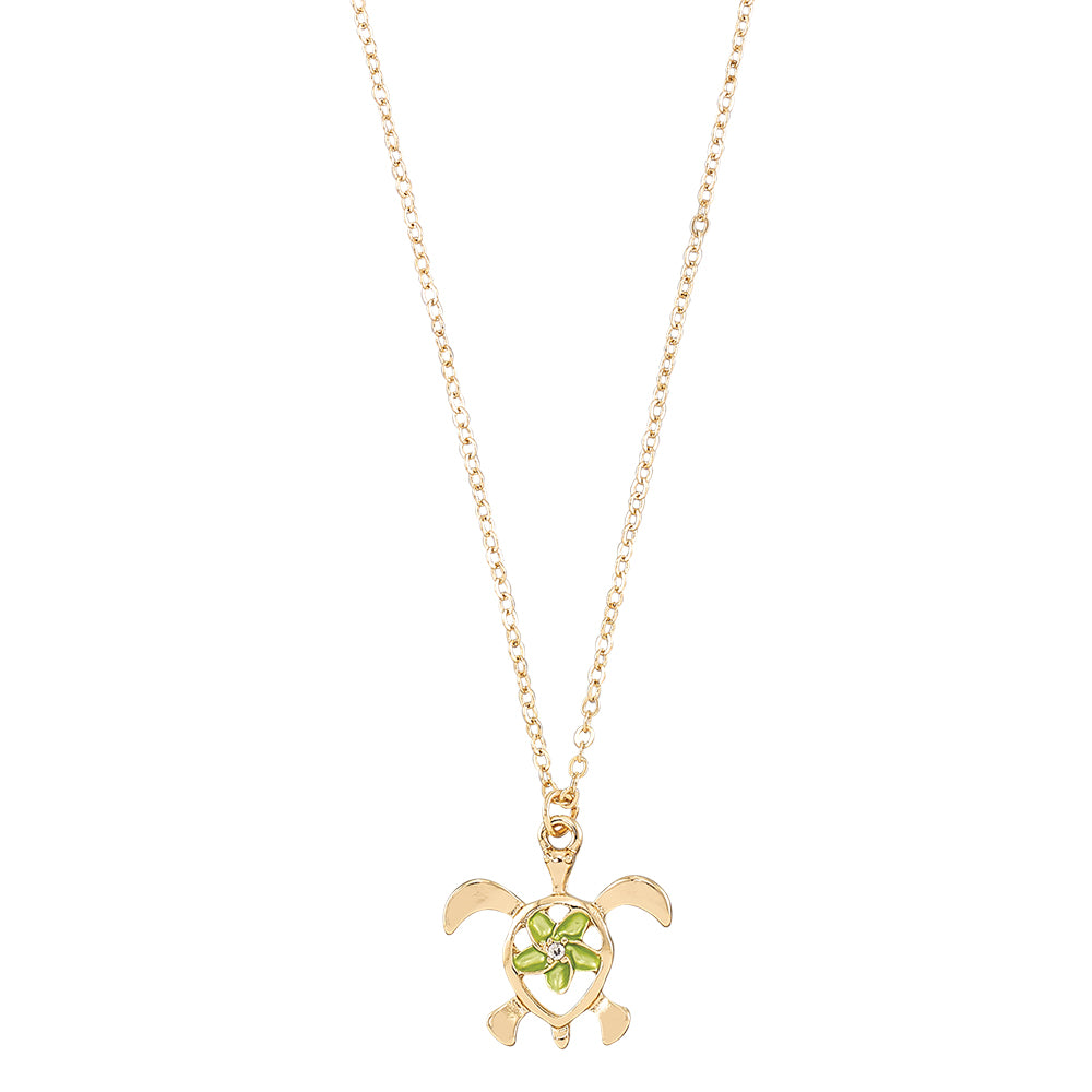"Give Back" Turtle Hibiscus 16" Necklace