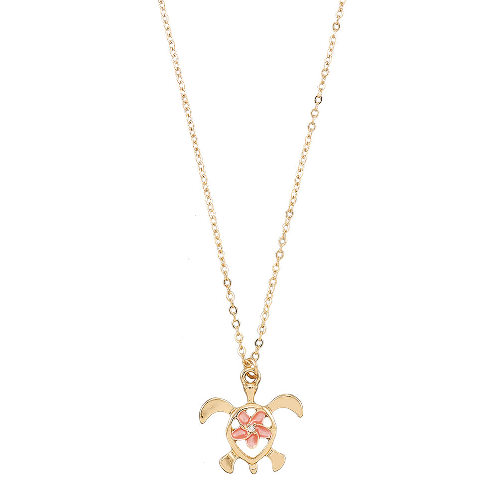 "Give Back" Turtle Hibiscus 16" Necklace
