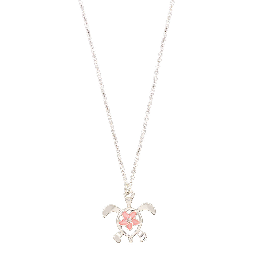 "Give Back" Turtle Hibiscus 16" Necklace