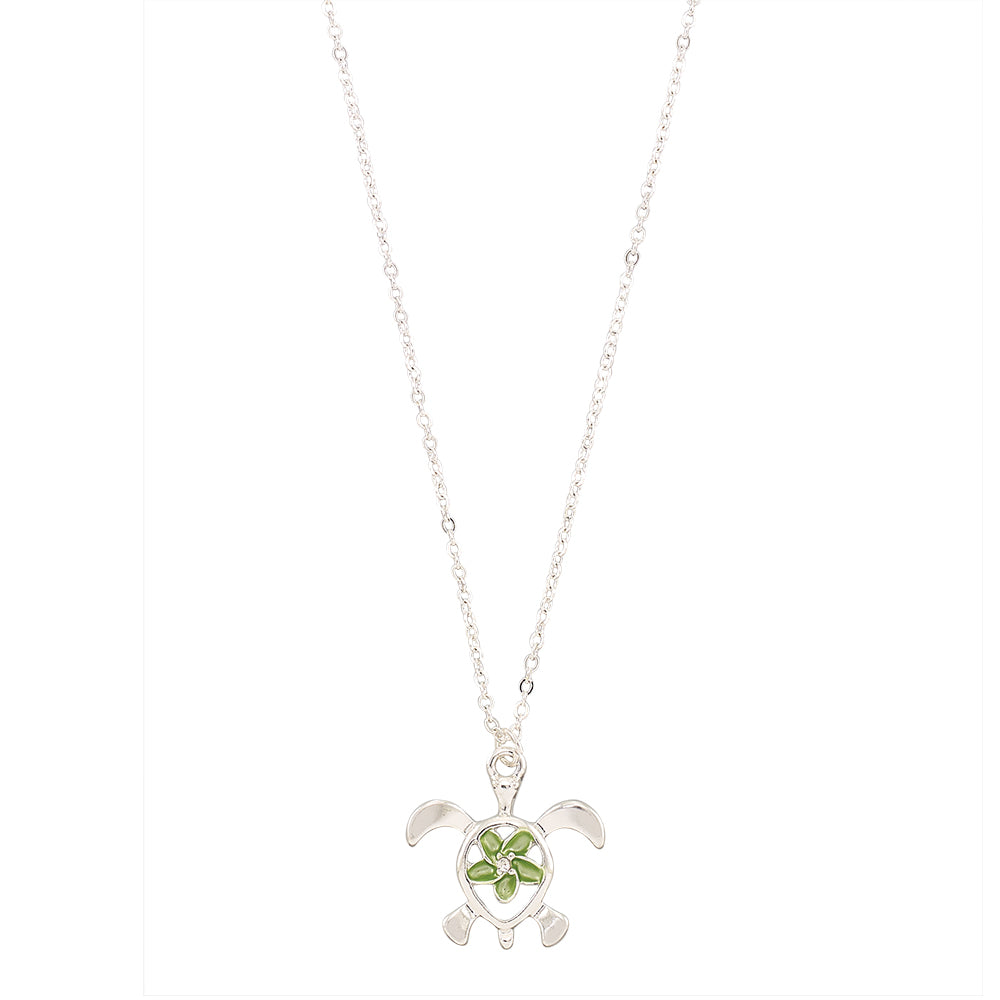 "Give Back" Turtle Hibiscus 16" Necklace