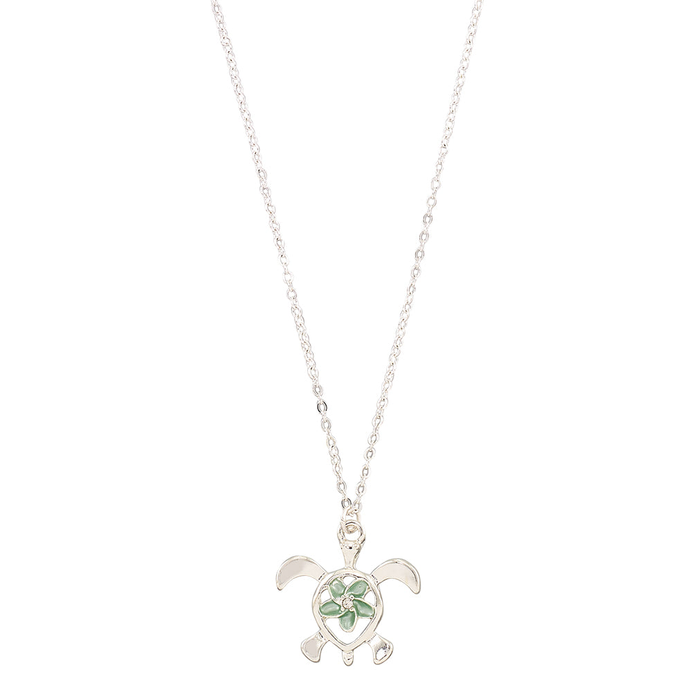 "Give Back" Turtle Hibiscus 16" Necklace