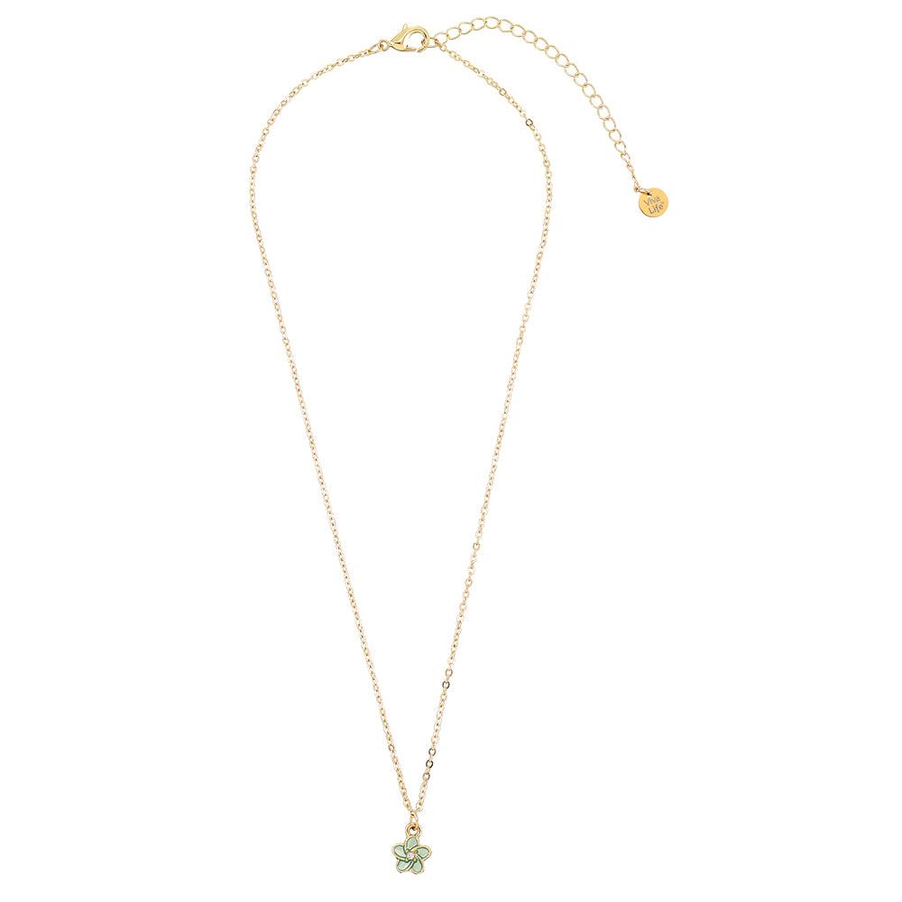 Enamel Hibiscus Flower 16" Necklace