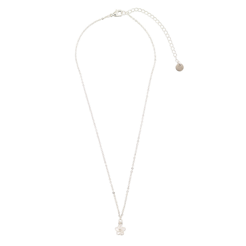 Enamel Hibiscus Flower 16" Necklace