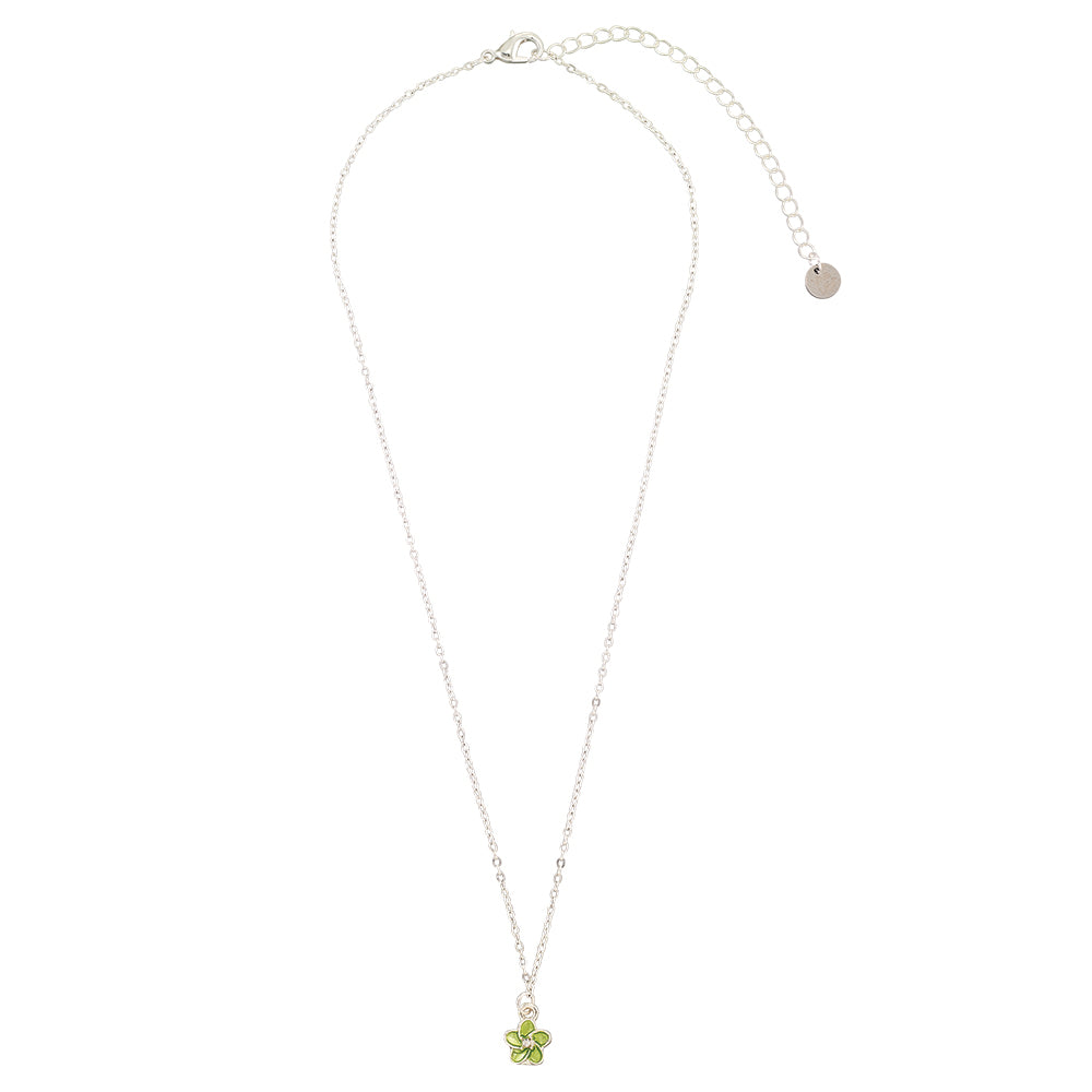 Enamel Hibiscus Flower 16" Necklace