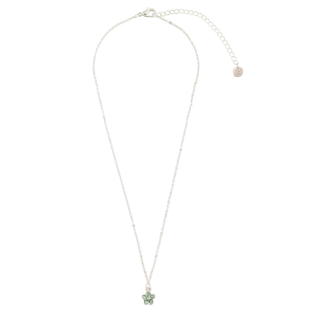 Enamel Hibiscus Flower 16" Necklace