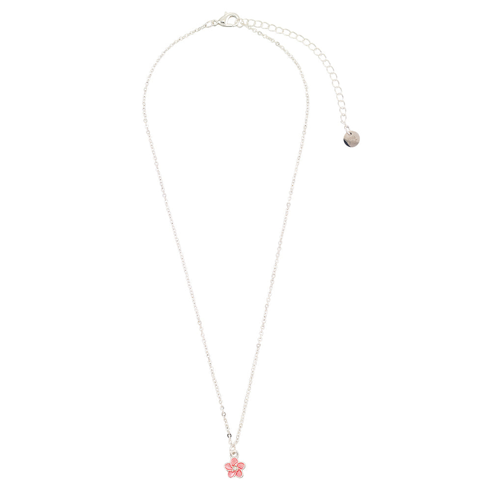 Enamel Hibiscus Flower 16" Necklace