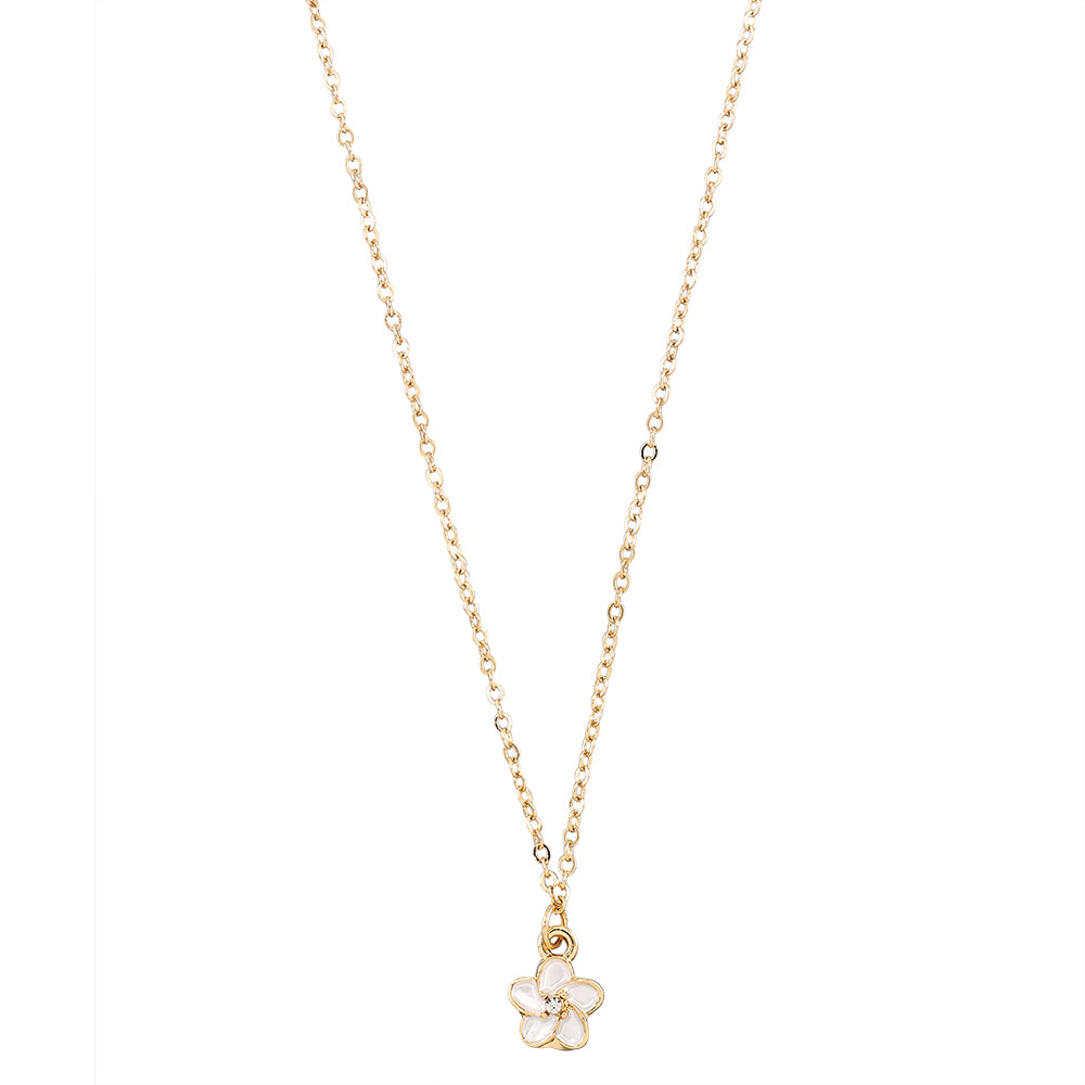 Enamel Hibiscus Flower 16" Necklace